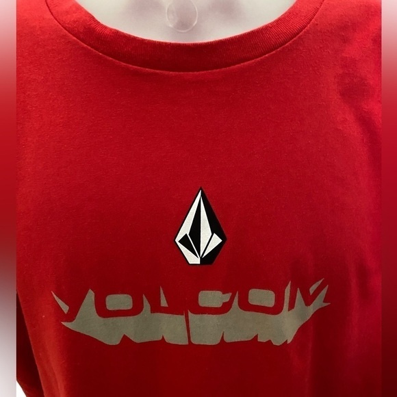 Volcom Stone Logo Red Skate Tee Shirt Men L Large - Picture 2 of 5